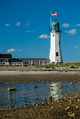 Sandy Beach By Scituate Lighthouse Tower in Massachusetts